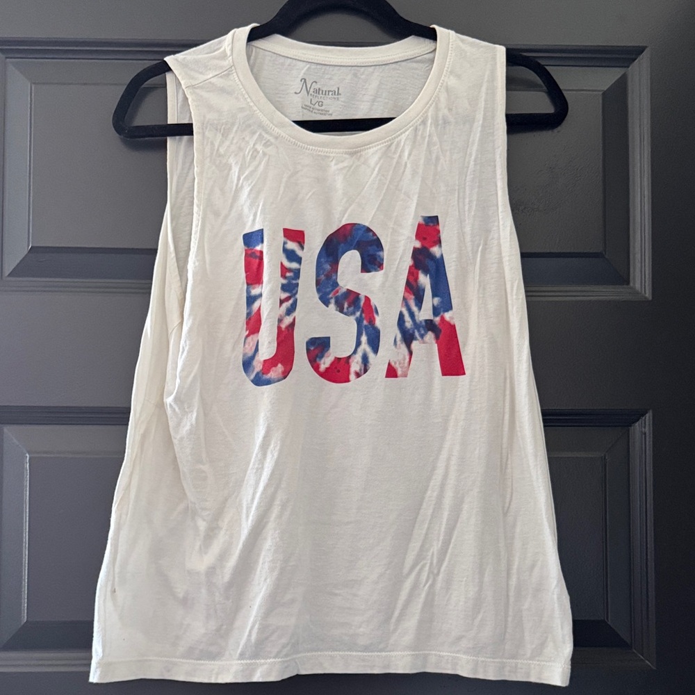 Natural Life USA Graphic Muscle Tee - Cream